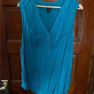 Torrid Blue Relaxed Buttoned Blouse